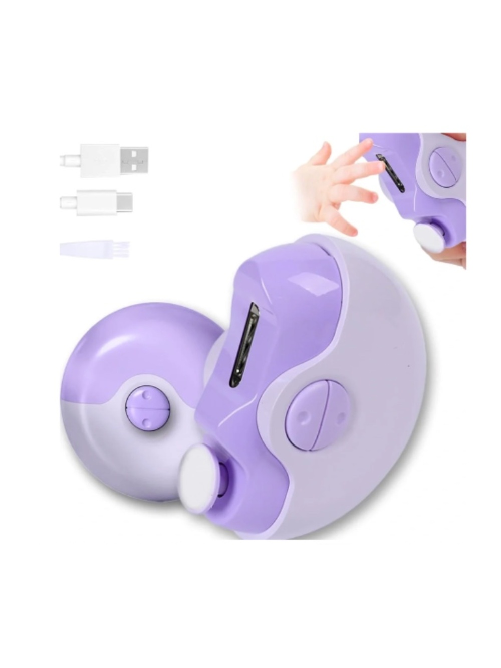 Purple Nail Clipper And File Rechargeable Machine